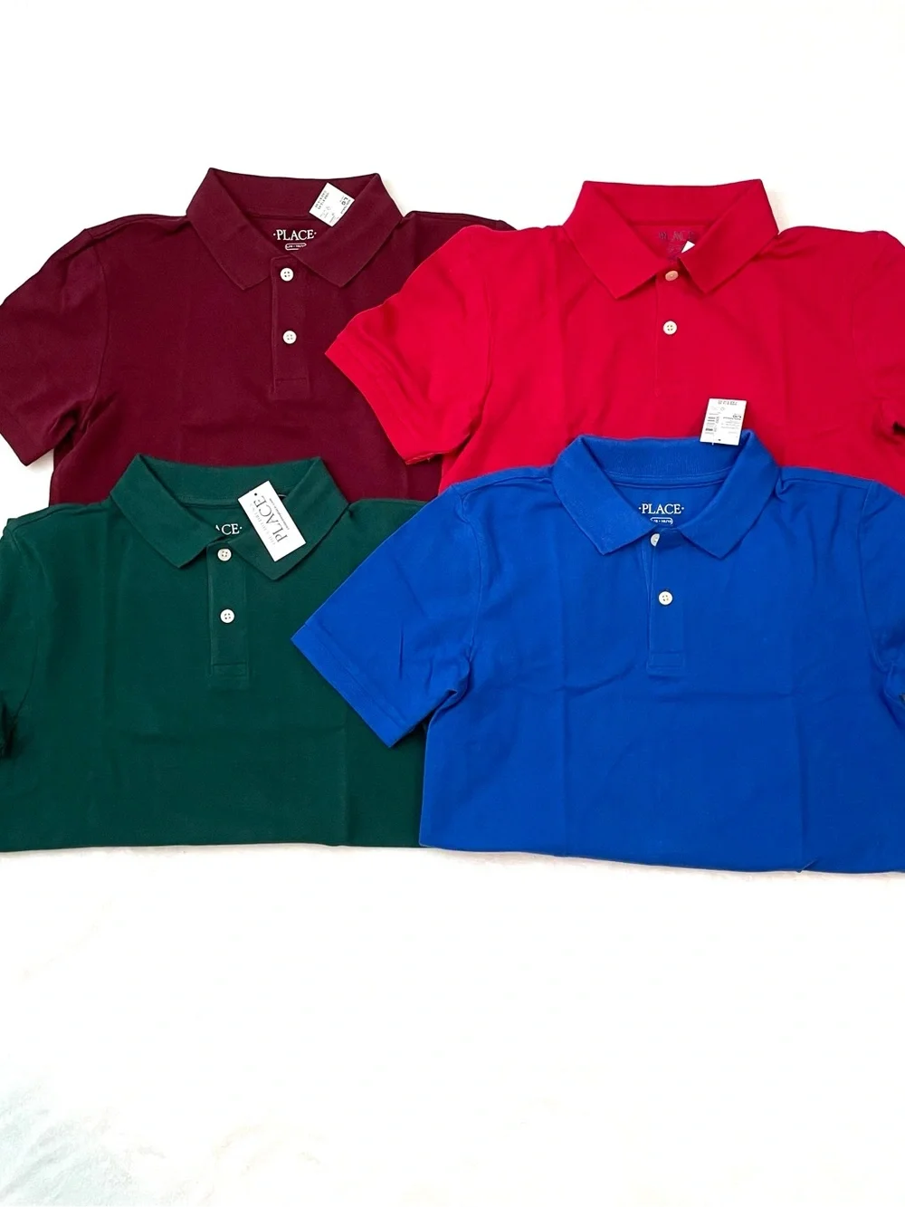 NEW Children's Place Sz 10/12 Boys Green Blue Red Shirts Uniform Back To School